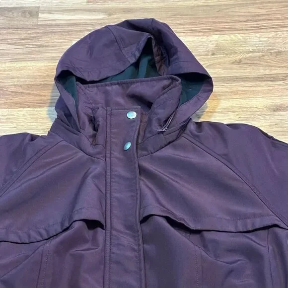 Woman Within Maroon Coat Zip Up Hooded | Women Size 16W - Picture 5 of 10